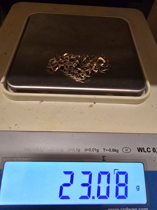 Złoty łańcuszek pancerka próby 333