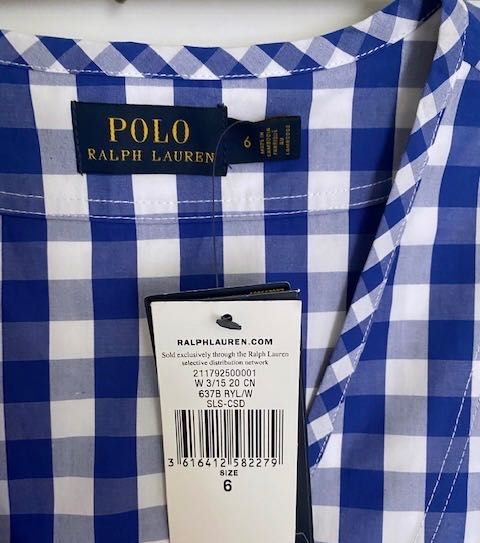 POLO RALPH LAUREN Sukienka koszulowa Niebieska NOWA ROZMIAR S/M