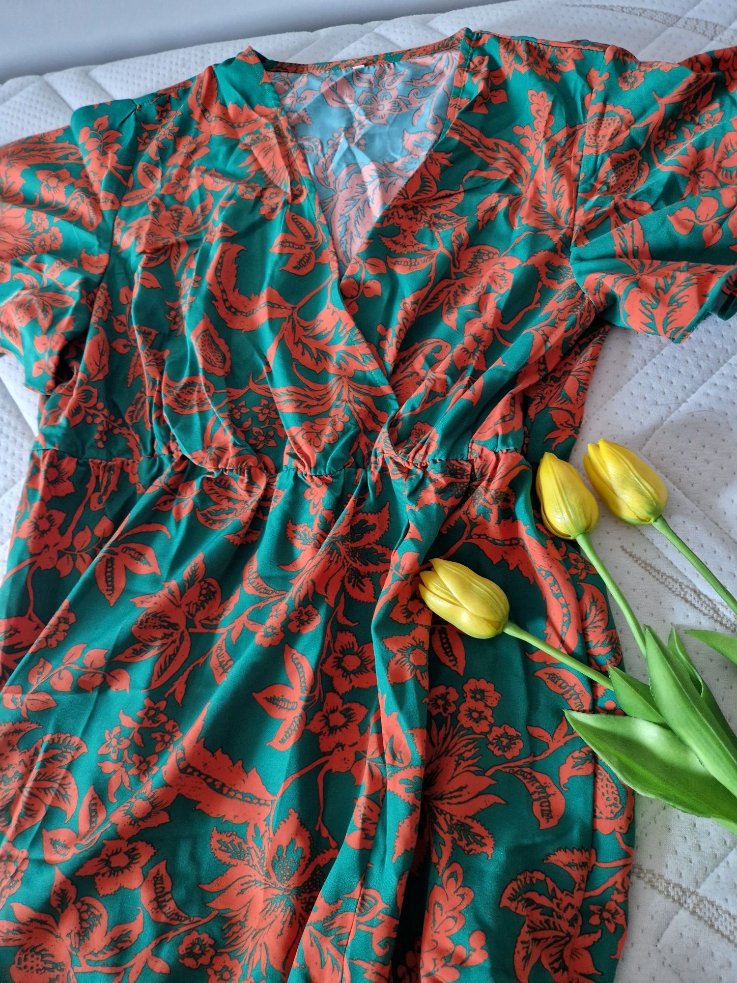 Elegancka sukienka maxi w kwiatowy wzór plus size 44 XXL must have