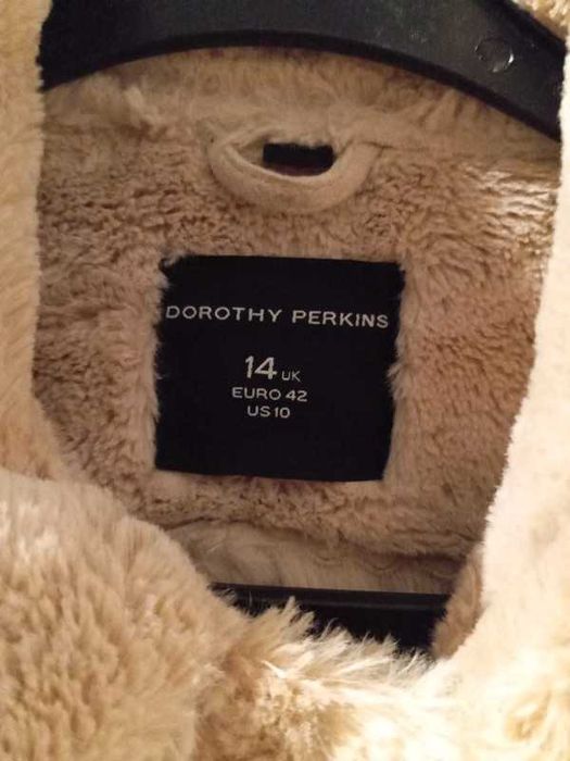 Kurtka Futro Damskie Krótkie Beżowe Sztuczne Nowe 14 Dorothy Perkins