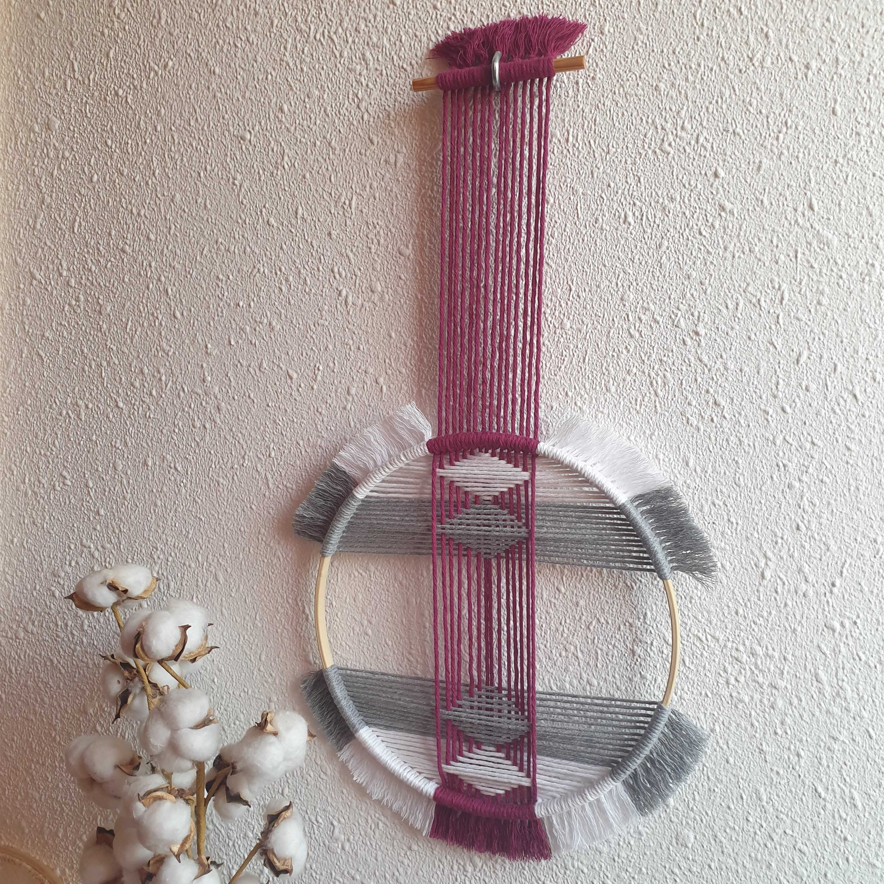 Decoração de parede em macrame