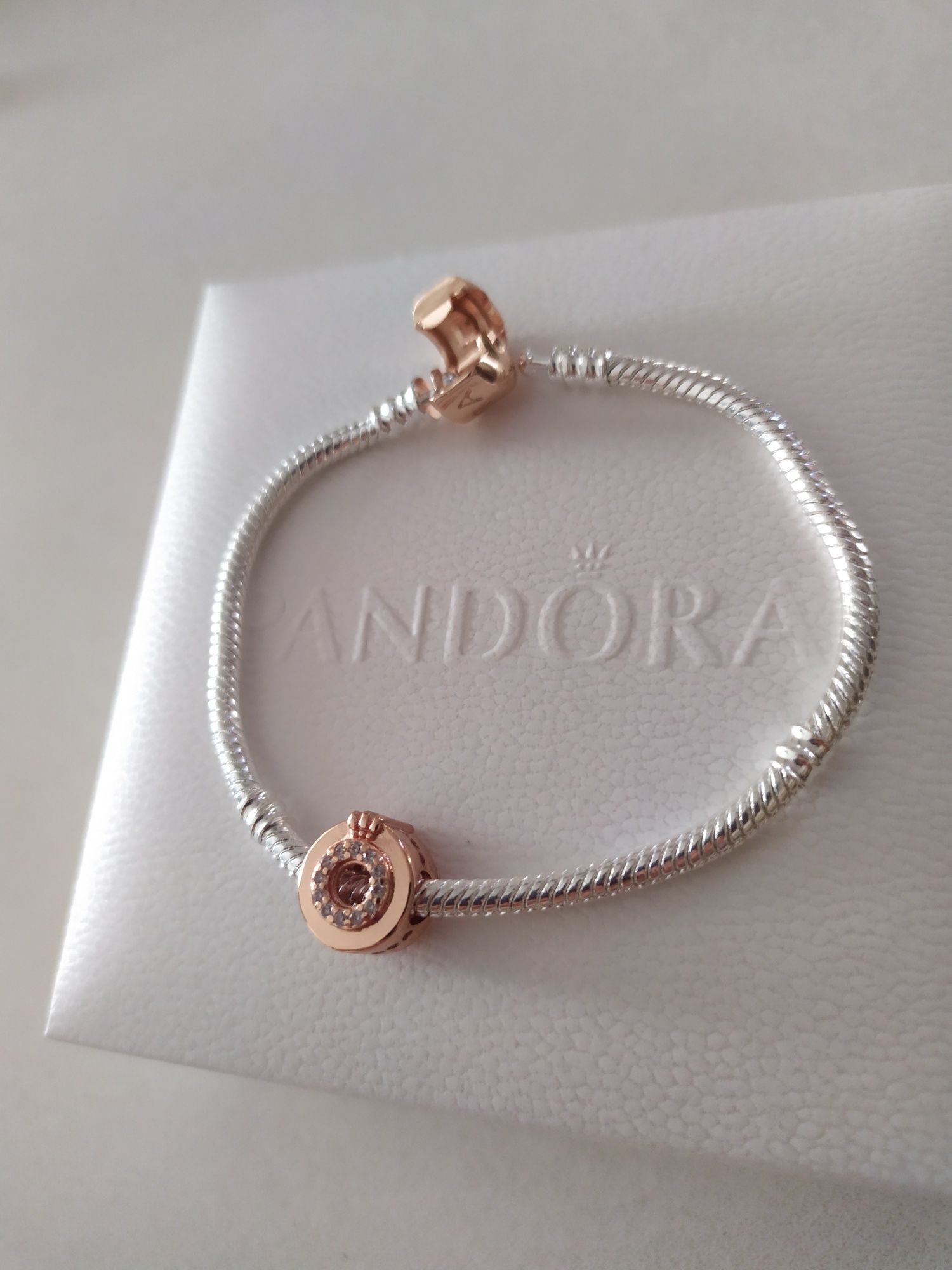 Bransoletka Pandora ALE S925+ charms korona pandora komplet na prezent