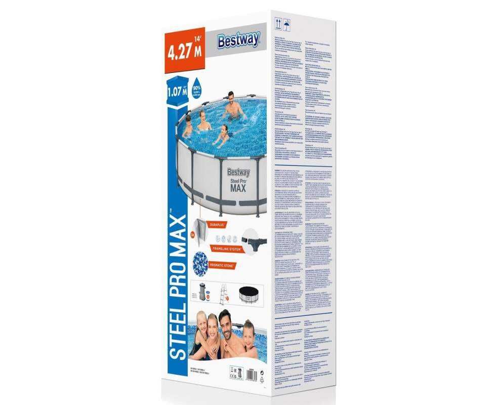 Каркасний басейн Bestway 56950 (427х107 см) з фільтр,насос,тент і драб
