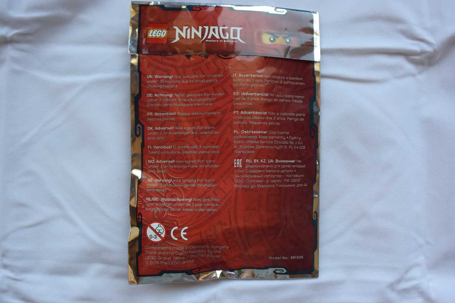 LEGO NINJAGO JAY Ninja Oryginalna NOWA Figurka Edycja 2015 Klocki