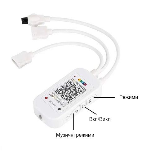 RGB контролер WX300P WiFi + IR пульт з музичною активацією