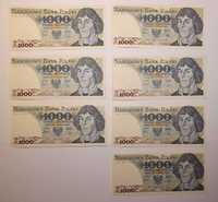 Banknoty PRL 1000zł serie KM KL KH HY z 1 czerwca 1982 roku stan ideal