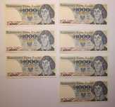 Banknoty PRL 1000zł serie KM KL KH HY z 1 czerwca 1982 roku stan ideal