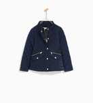 ZARA kurtka basic ocieplana pikowana granatowa r 122