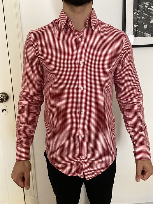 Camisa aos quadrados vermelha