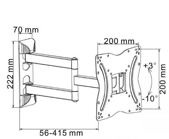 Suporte TV LCD 13/42" Tri-Direc Novo c/ buchas e parafusos