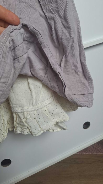 Sukienka sztruksowa bawełniana szara z halka z kokardką rozkloszowana