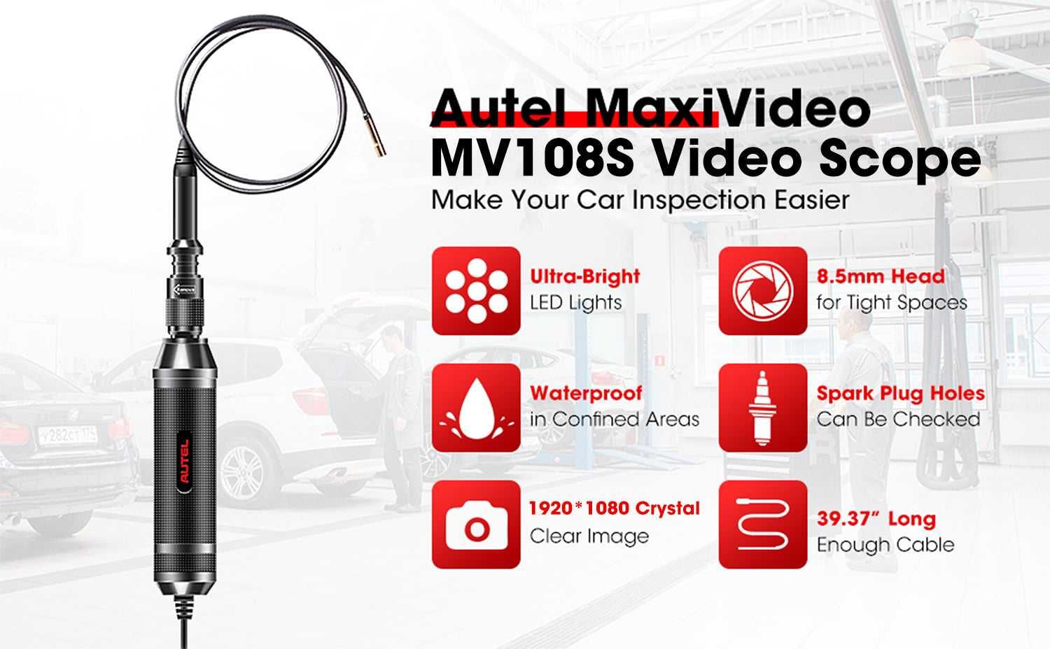 Autel MaxiVideo MV108S Câmara de Inspecção Digital (NOVO)