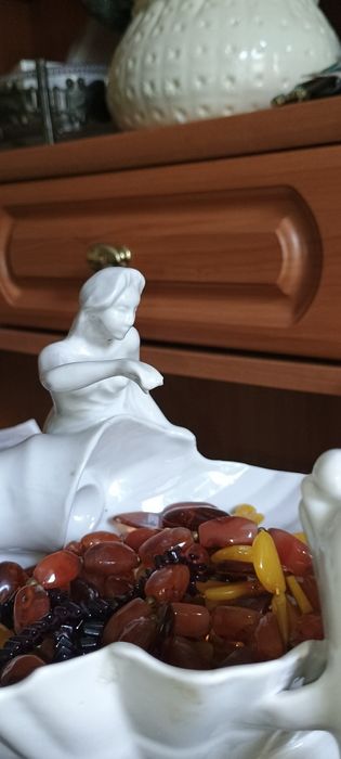 Ваза колекційна,вінтаж дельфін і русалкацукерниця