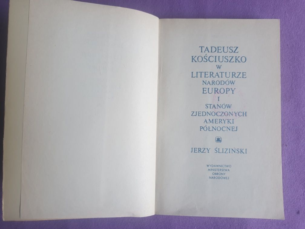 Śliziński - Kościuszko w literaturze narodów europy i stanów zjednocz.