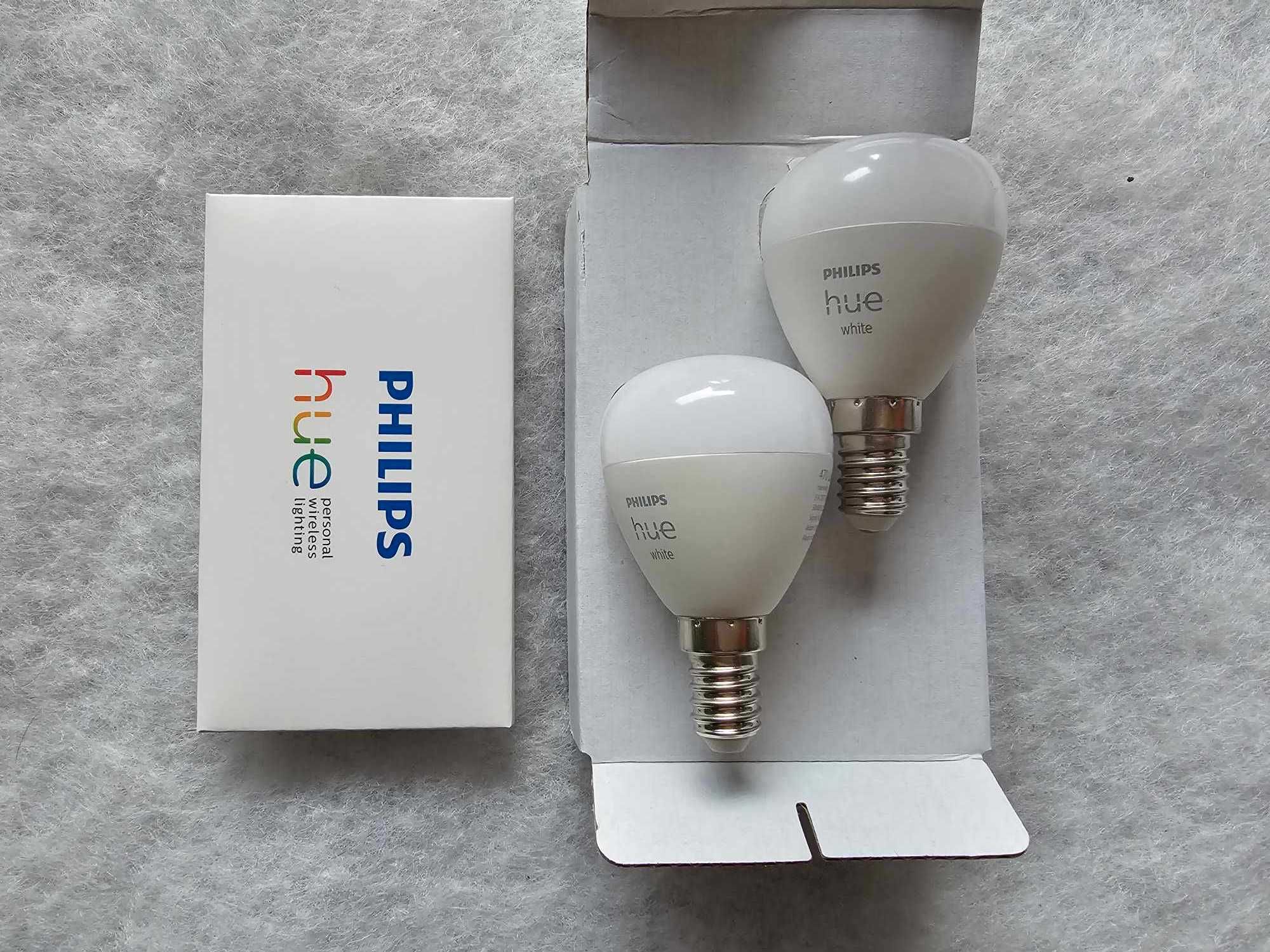 PHILIPS HUE White Led  inteligentne żarówki  2 sztuki E14, 5,7W, 2700k