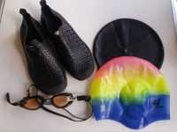 Тапки Aqua Sphere, шапочка и очки для плавания