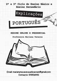 Explicações de Português: 2º, 3º Ciclos do Ensino Básico e Secundário