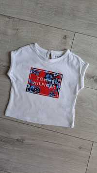 Tommy Hilfiger bluzka koszulka T Shirt kwiatki kwiaty 6-9 m 74cm