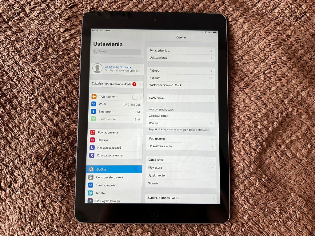 Tablet ipad Air 9,7" 1gb / 64gb srebrny