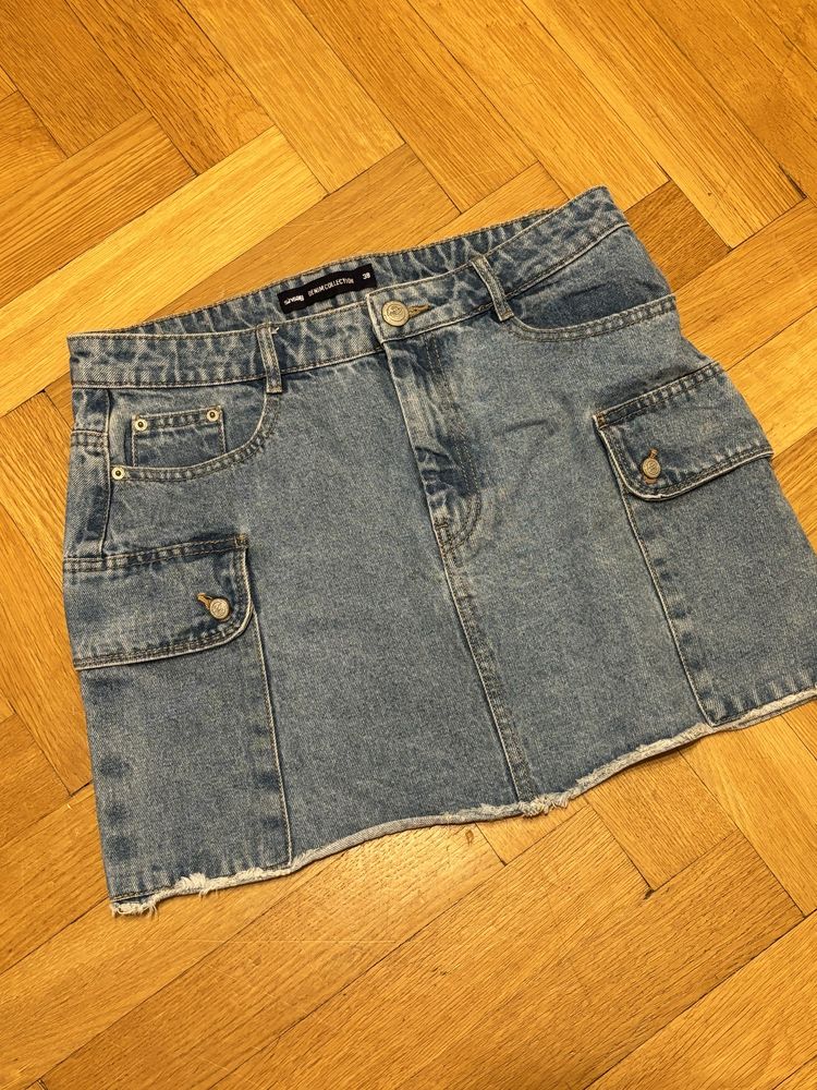 Spódniczka jeansowa spódnica mini z kieszeniami