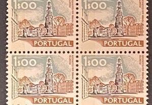 Quadra selos novos de 1$00 - Paísagens e Monumentos c/tarja fosf.-1978