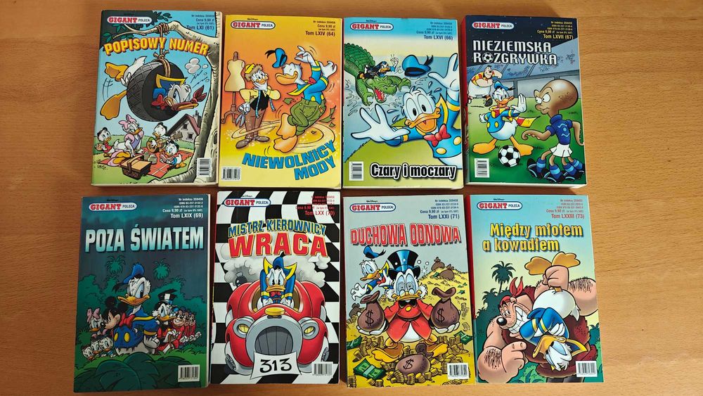 Kaczor Donald Gigant komiksy nr 61, 64, 66, 67, 69, 70, 71, 73