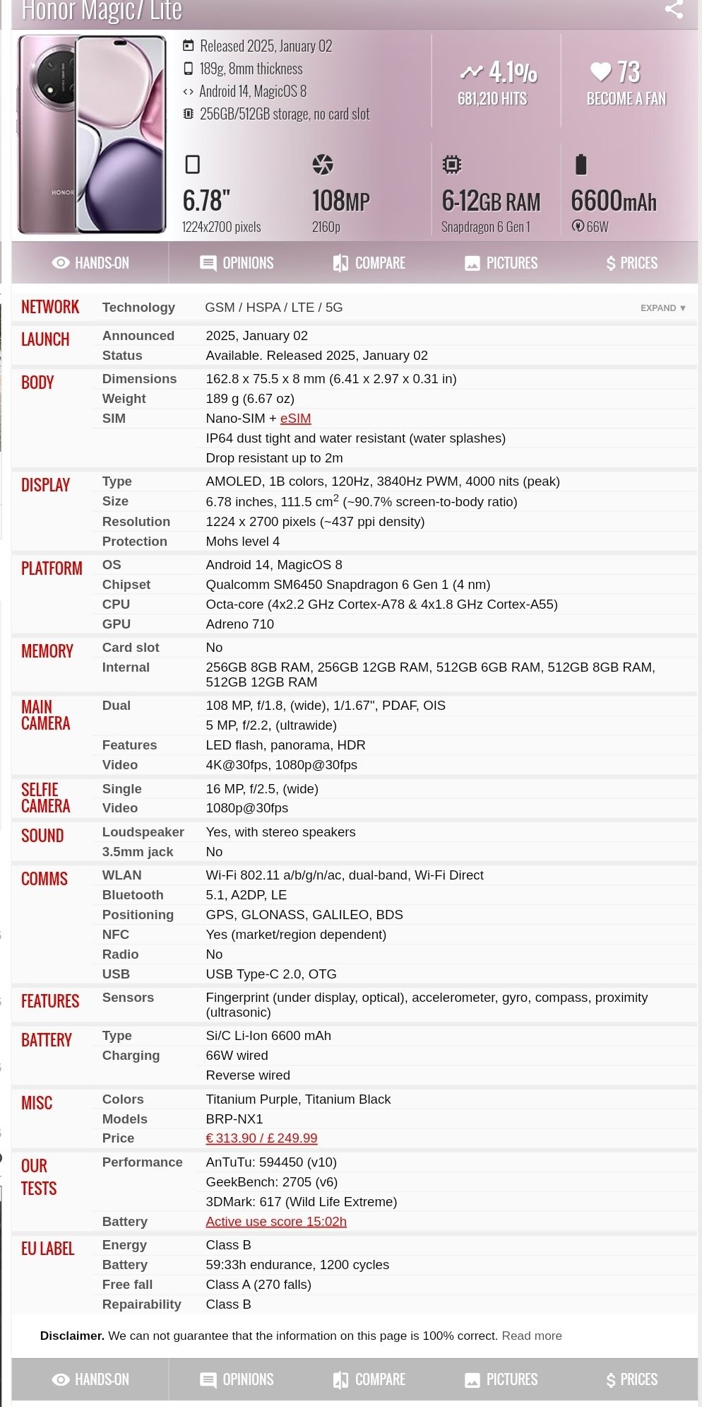 Honor Magic 7 lite