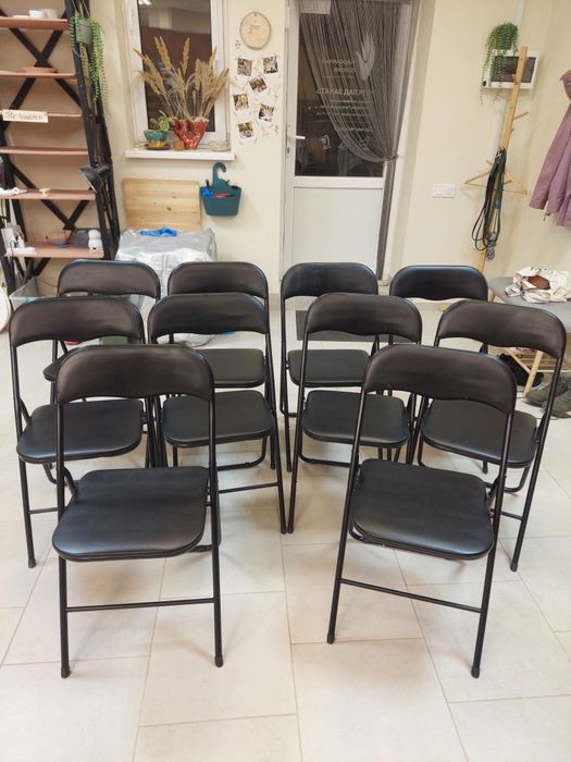 Складані Стільці, чорні, металеві