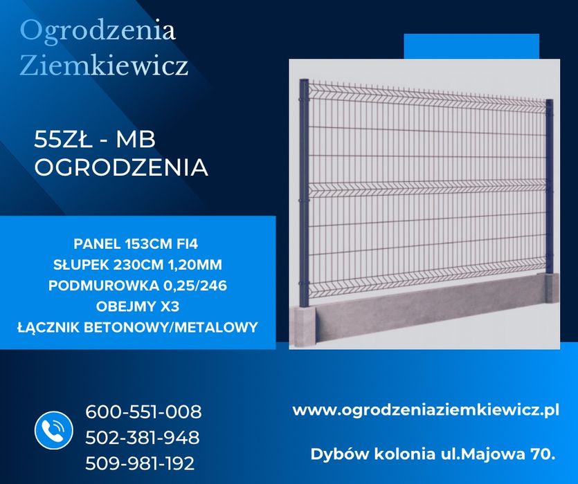 Ogrodzenie Panelowe3D kompletne. Betonowe, metalowe, podmurówki