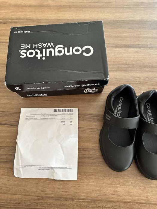 School Shoes Navy Whasable Leather