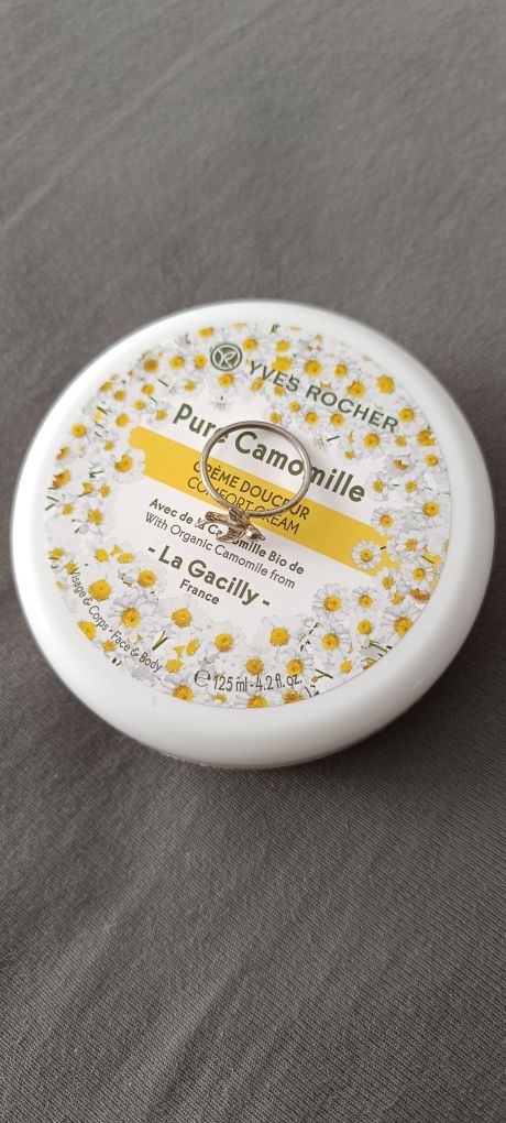 Yves Rocher krem do twarzy i ciała pure camomille + pierścionek