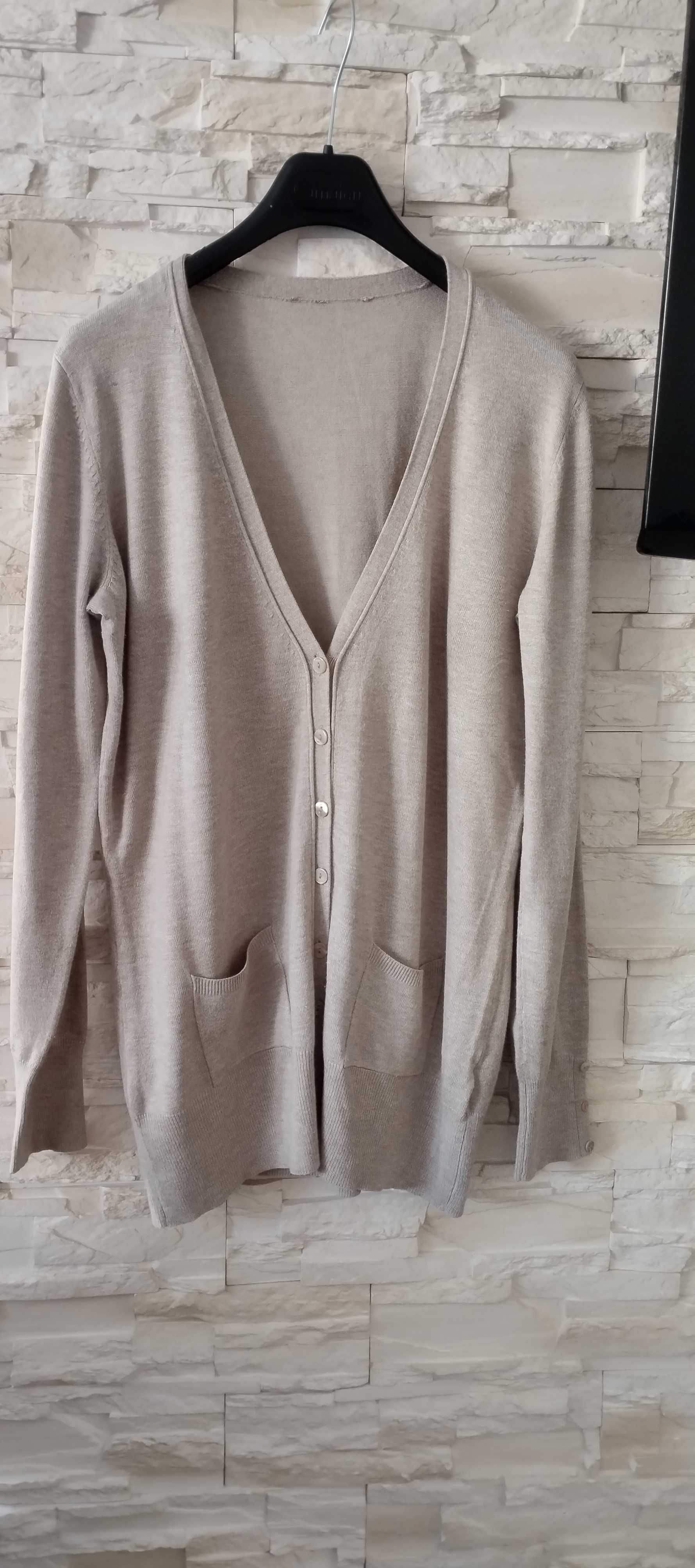 Sweter kardigan zapinany damski beżowy XL/42 Dunnes Stores