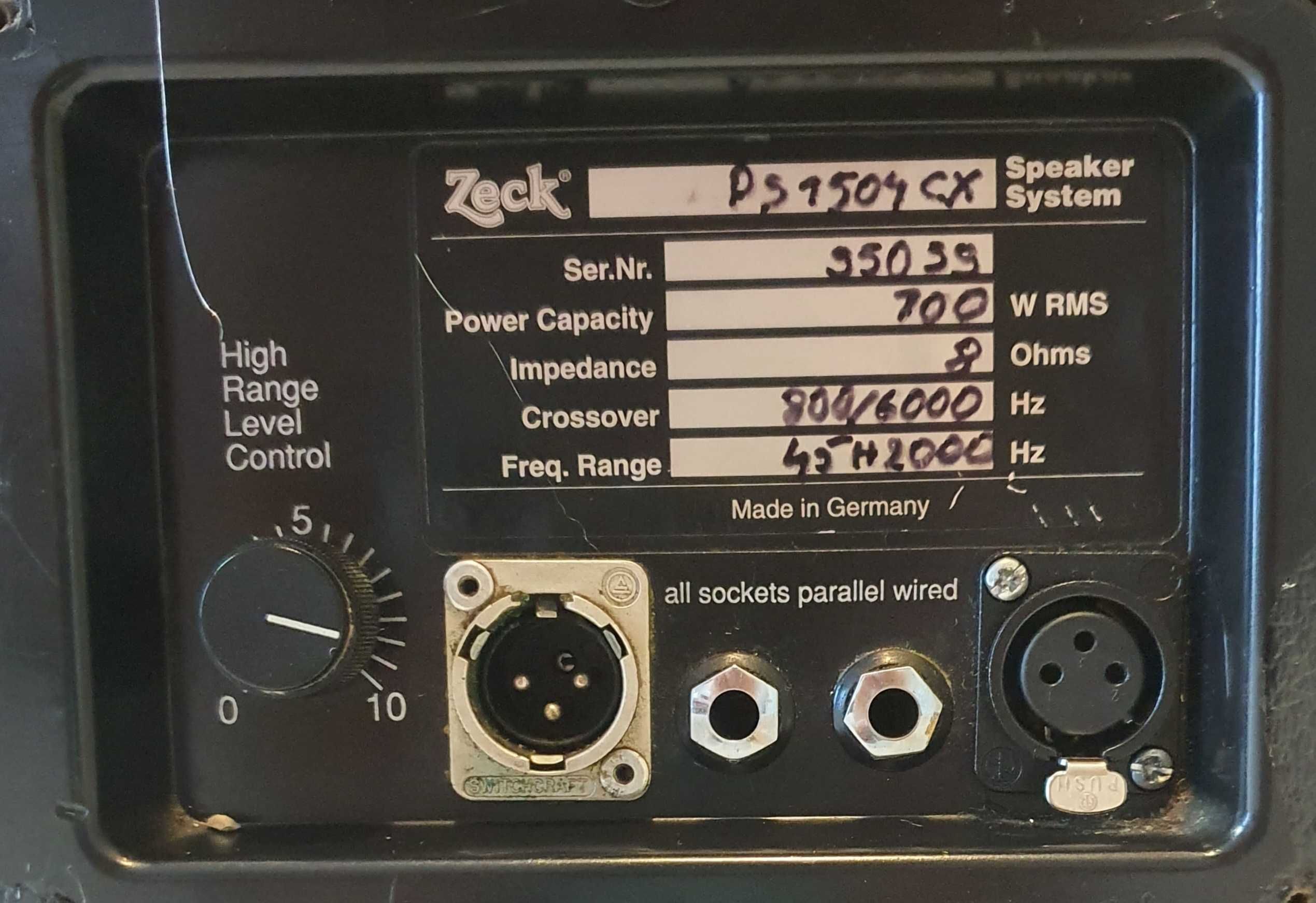 Zeck as 15.3 12.3  zeck ps1504 electro voice