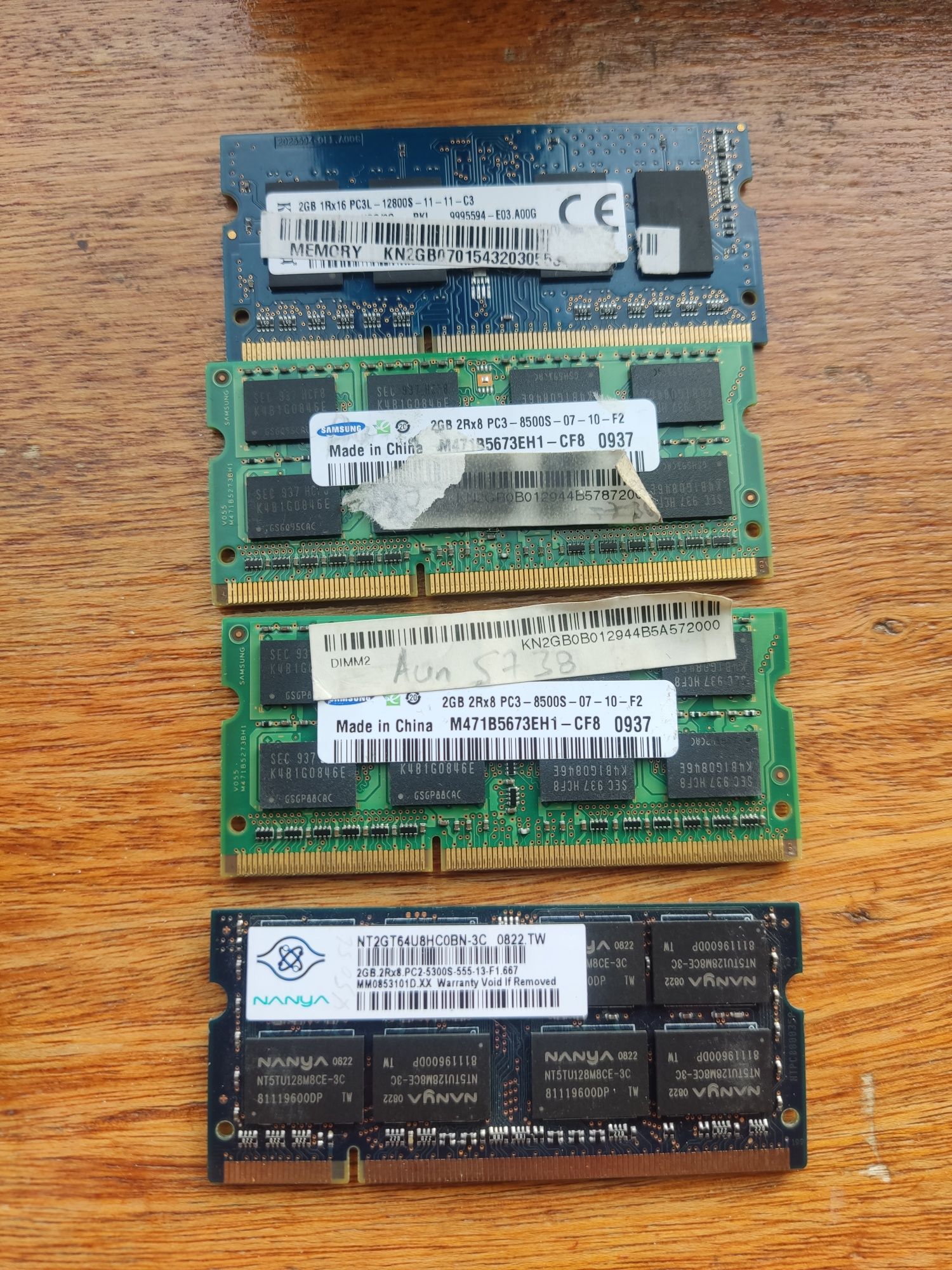 Memórias RAM portátil 2GB, 1GB, 512 MB