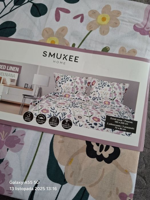 Pościel smukee 160x200 bawełniana
