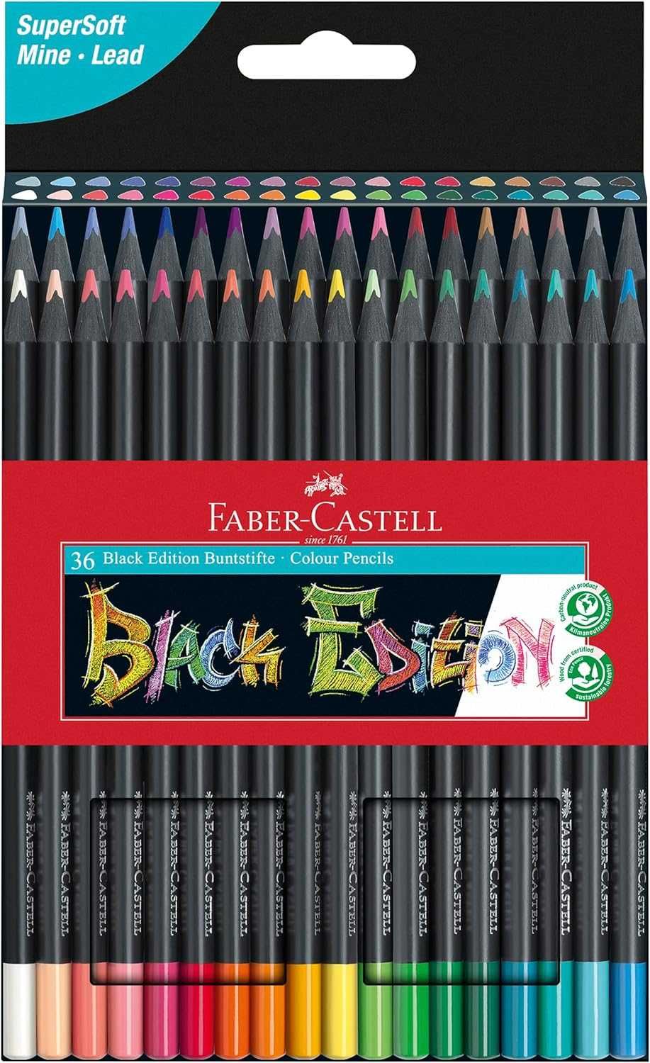 Faber-Castell 116436 - Kredki Ołówkowe Black Edition, Etui 36 szt.