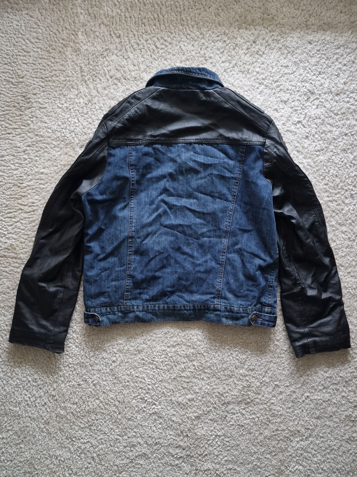 Kurtka męska skórzana jeansowa 3XL XXXL rock-it czarna skóra naturalna