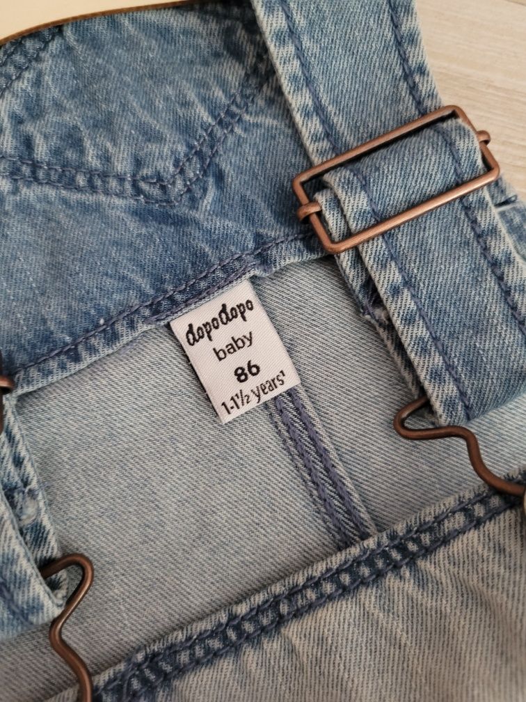 Nowy kombinezon ogrodniczki jeansowe dla dziewczynki dopodopo r.86