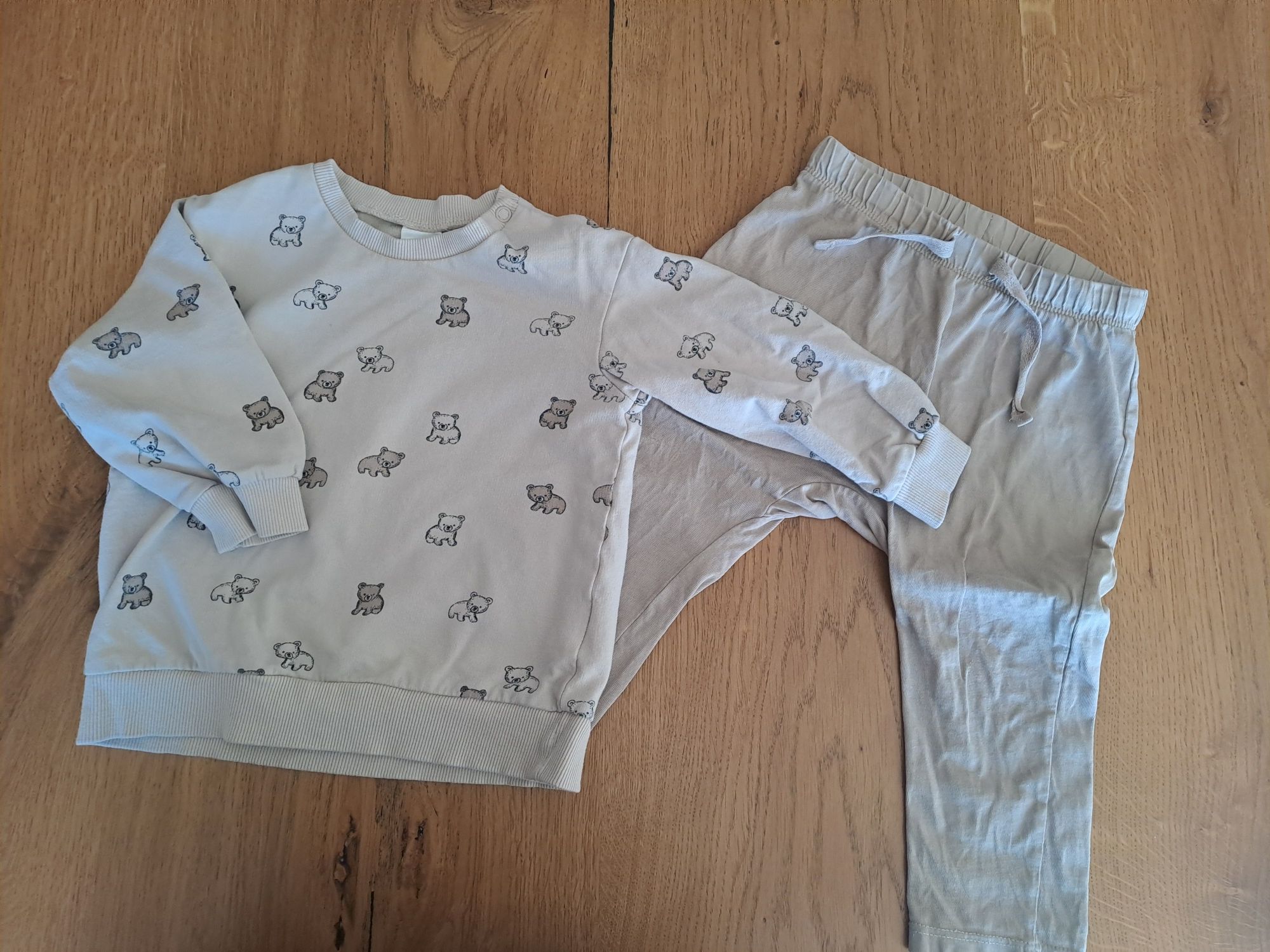 Komplet 86 h&m misie beżowy cienki