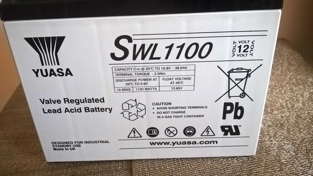 Гелевый аккумулятор Yuasa 12v  39,6 Ah.