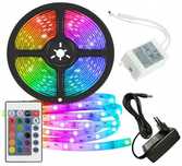 Taśma Led 5050 SMD Wodoodporna 5M RGB Kolorowa + PILOT Ekstra jakość