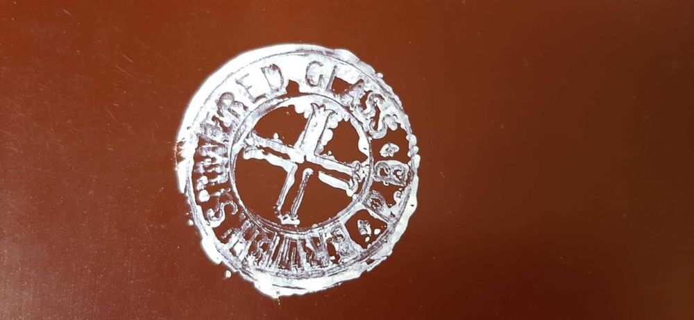 Lustro srebrzone bez ramy P. B. British Silvered Glass XIXw. ukruszone