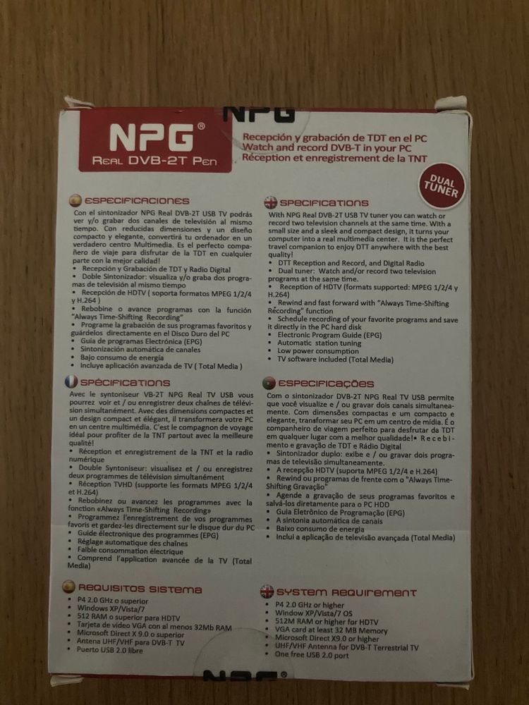NPG -Real HDTV Nano; Portugues