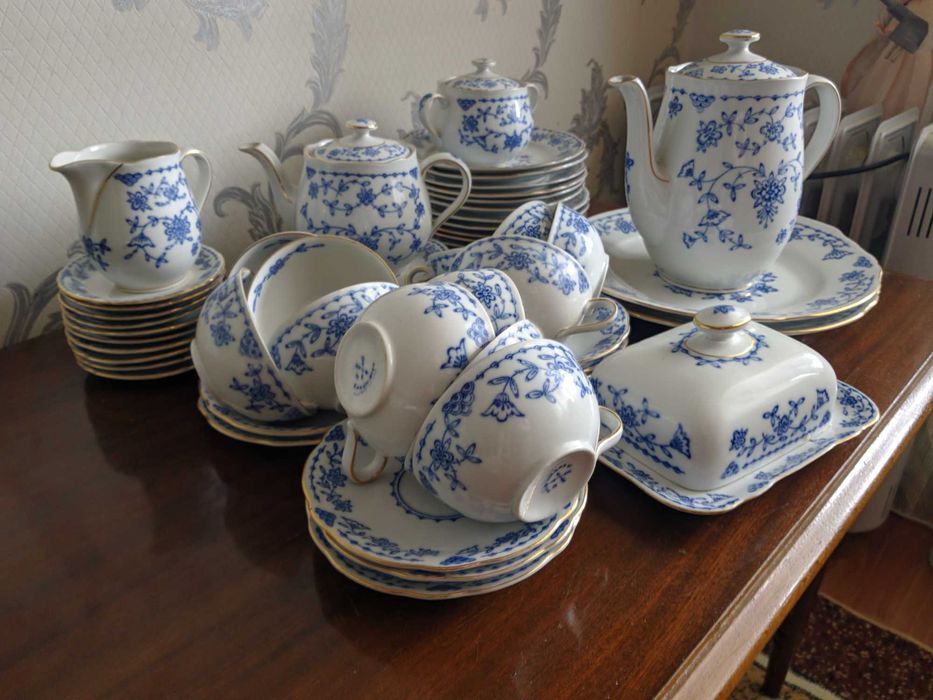 Коллекционный сервиз Kalk (ГДР) на 12 перс. (52 предмета), Кобальт/поз