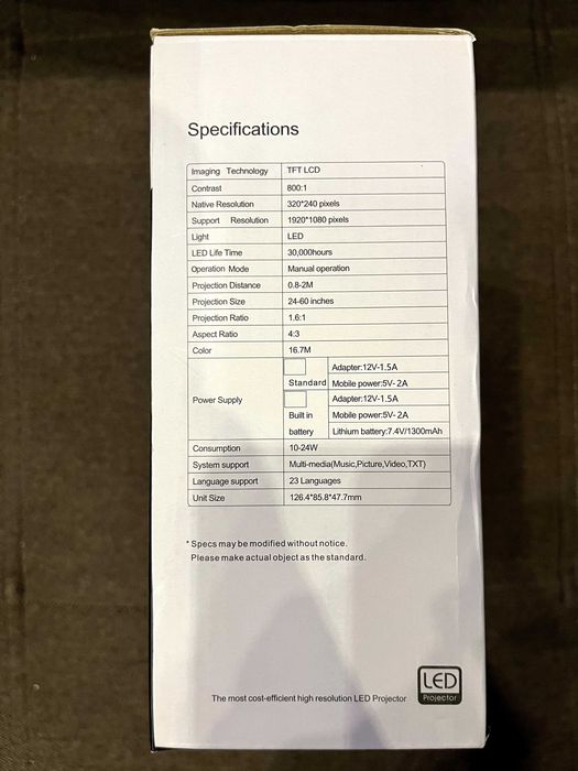 Портативний проектор, Led Projector YG-300