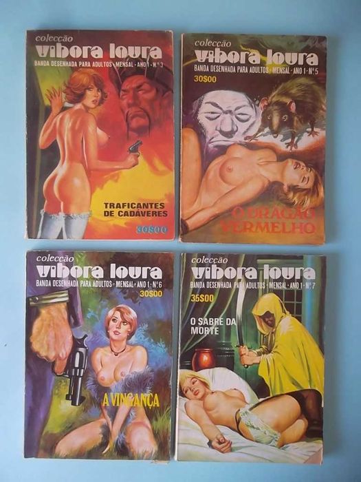 BD ERÓTICA antiga Anjo Negro, Esqueleto, Diabólico , Pompeia etc.