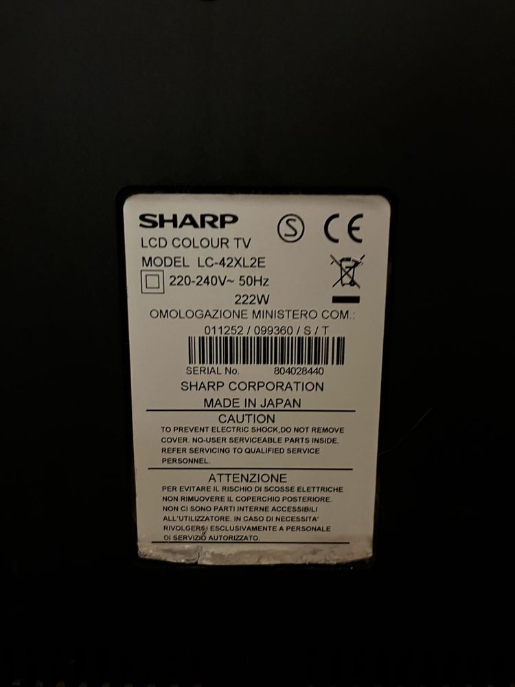 Telewizor LCD SHARP lc-42xl2e 42’ 42cale płaski z uchywtem na ścianę