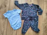 Dres Primark 3-6m + body H&M kopertowe, zestaw idealny na 62