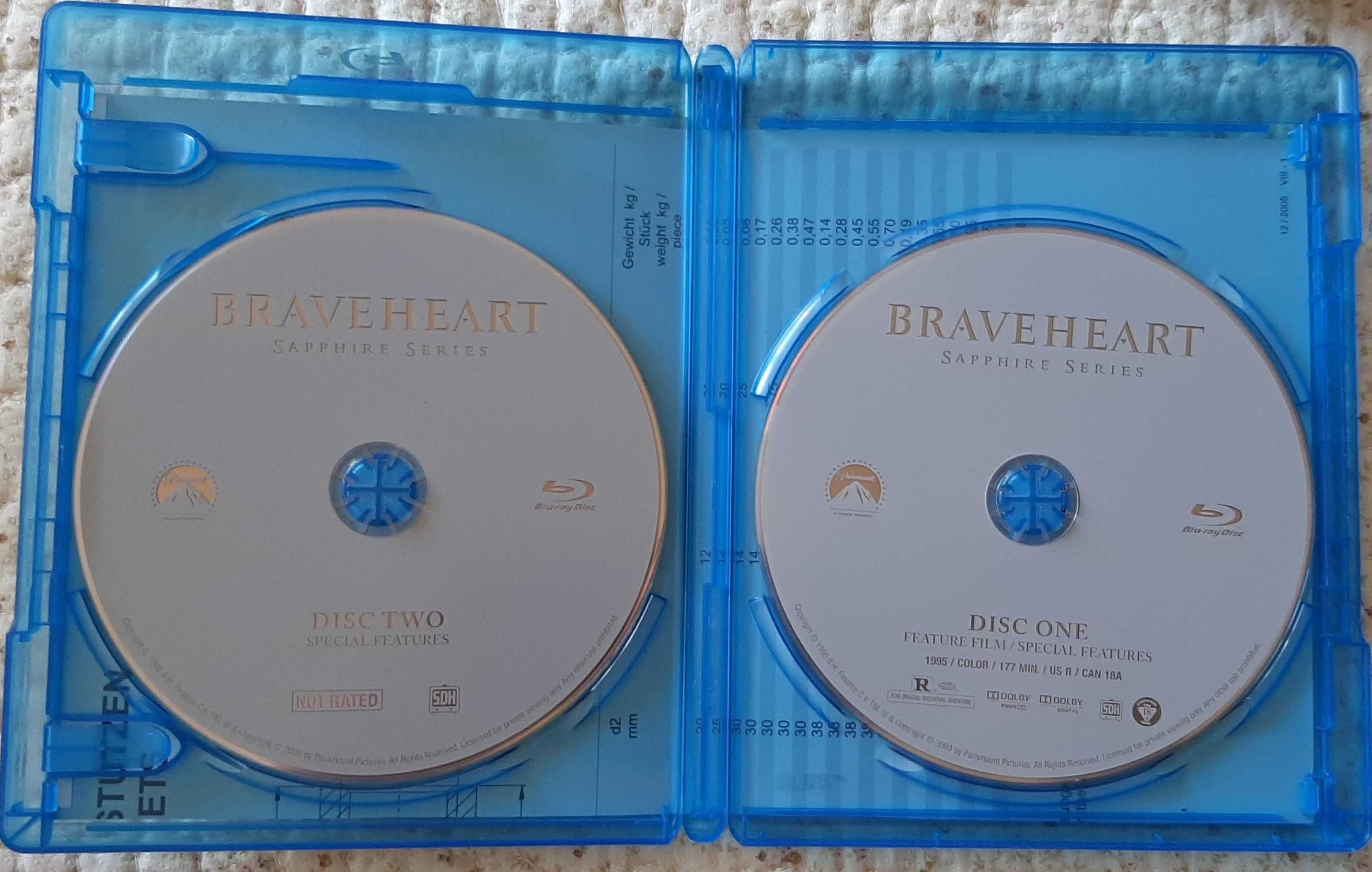 Film BRAVEHEART Waleczne serce  Blu-Ray x 2 Sapphire Series ENG rej.A