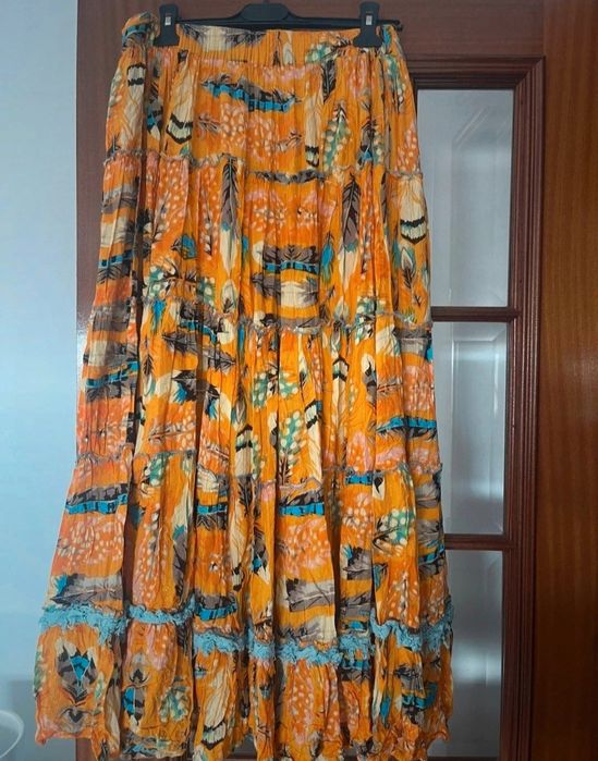 Sia comprida amarela torrada